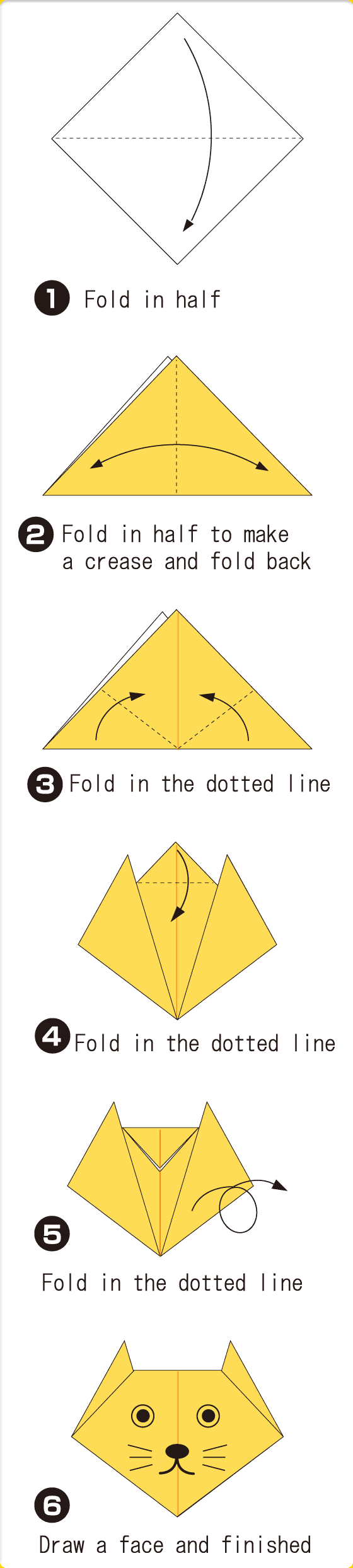 How to fold Cat(face), step 1