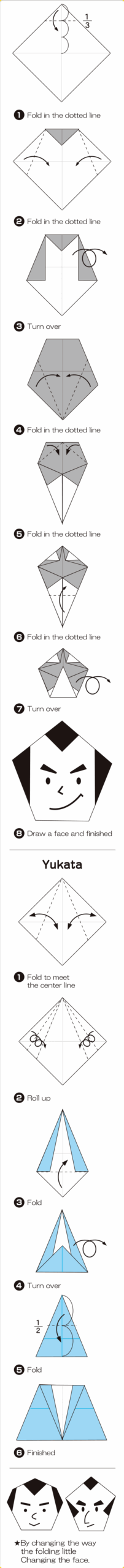 How to fold Man(Japanese coiffure), step 1
