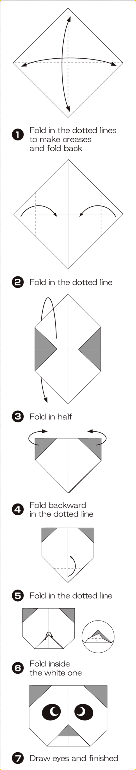 How to fold Panda(face), step 1