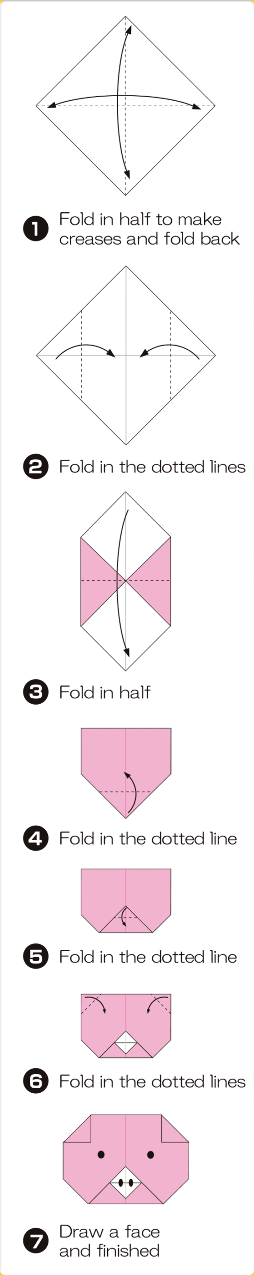 How to fold Pig(face), step 1