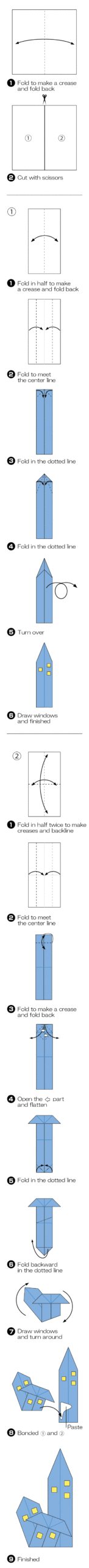 How to fold Haunted house, step 1