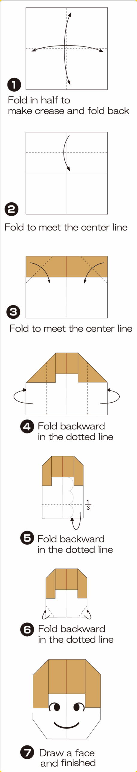 How to fold Girl(face), step 1