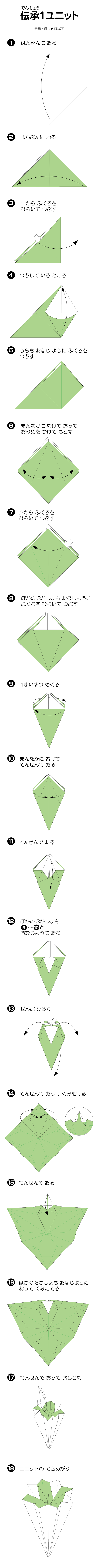 《伝承》くす玉１の折り方 手順1