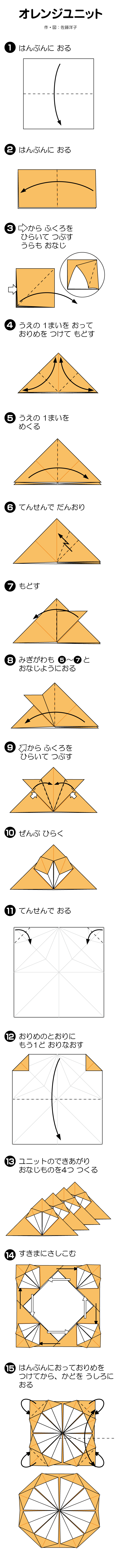 オレンジの折り方 手順1