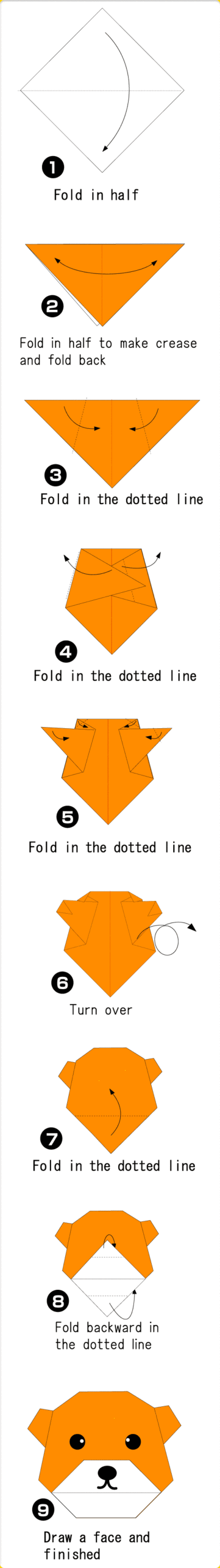 How to fold Bear(face), step 1
