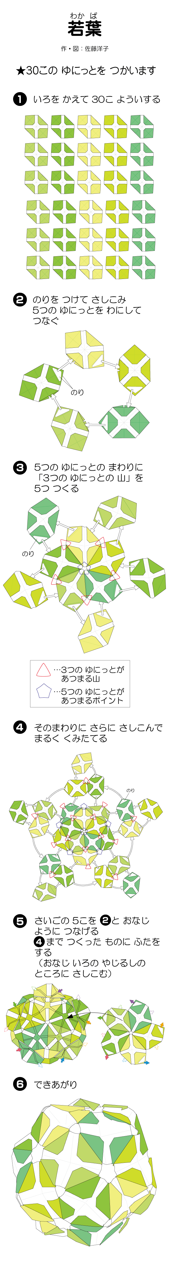 How to fold 若葉, step 1
