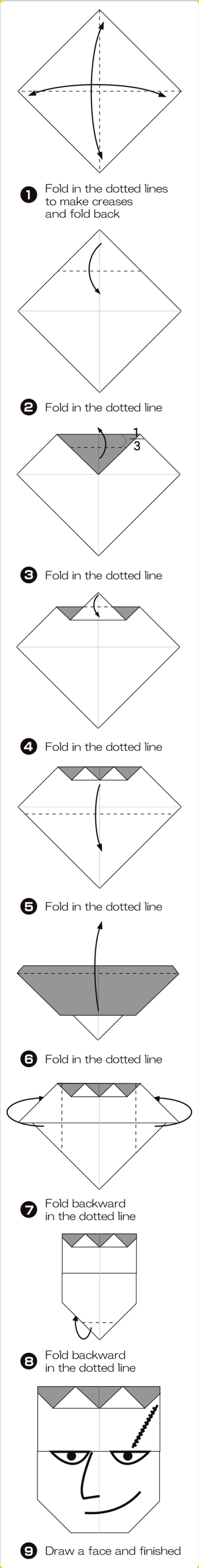 How to fold Frankenstein, step 1