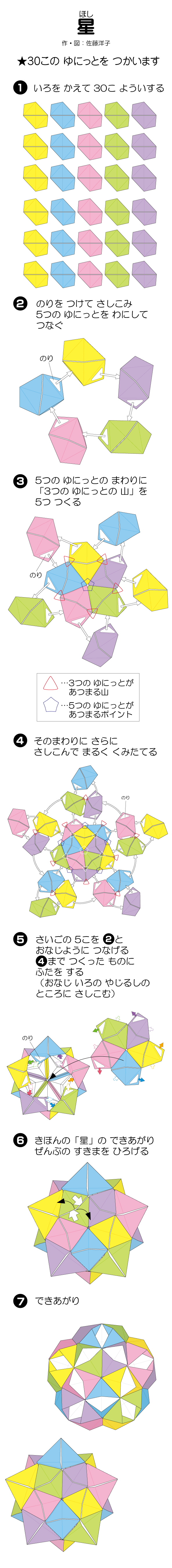 星の折り方 手順1