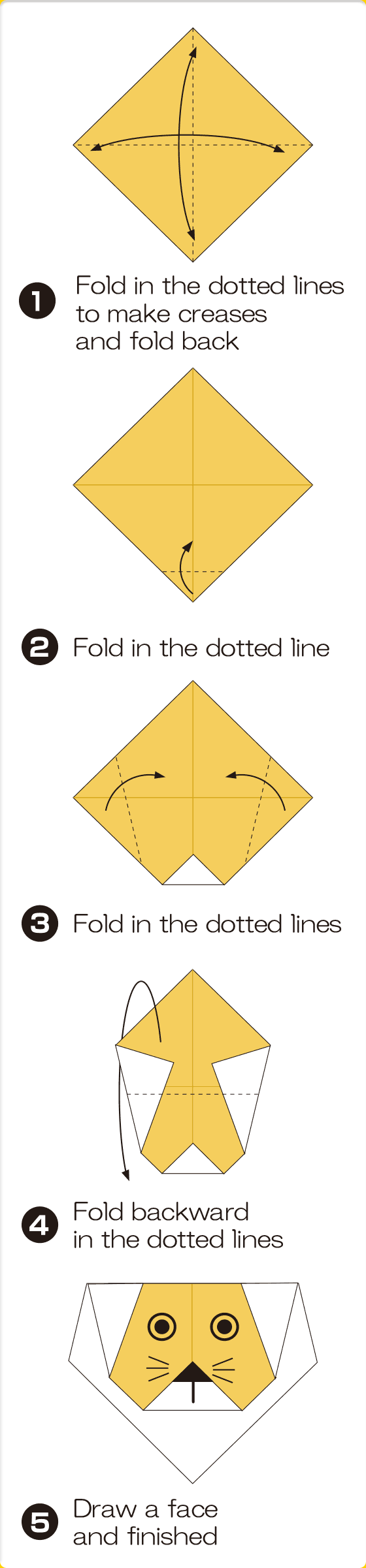 How to fold Lion(face), step 1