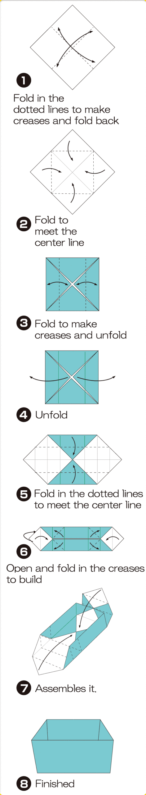 How to fold Halloween box, step 1