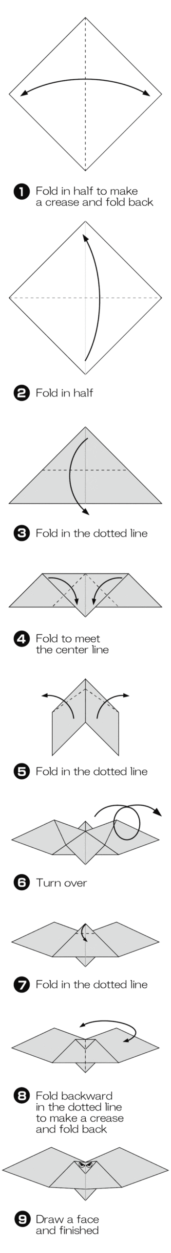 How to fold Bat 2, step 1