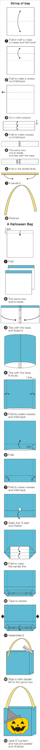 How to fold Halloween Bag, step 1