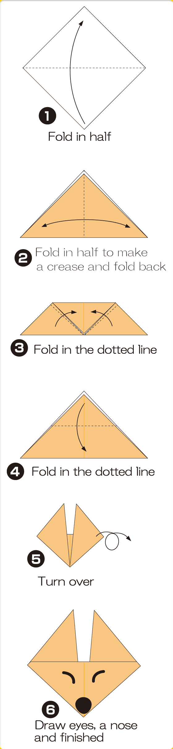 How to fold Fox(face), step 1