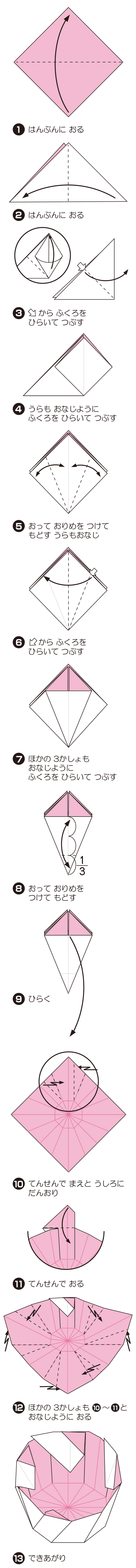 ねじりさらの折り方 手順1