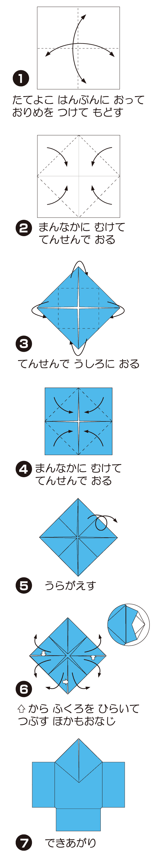 《伝承》奴さんの折り方 手順1