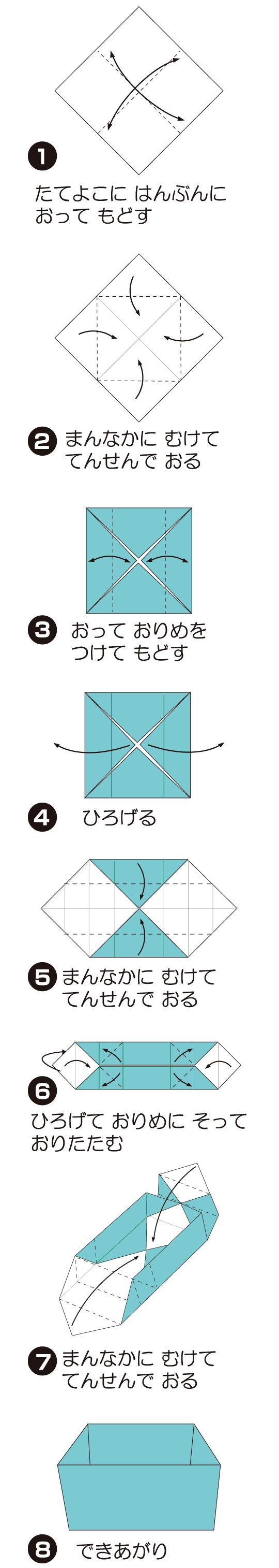 《伝承》箱1の折り方 手順1