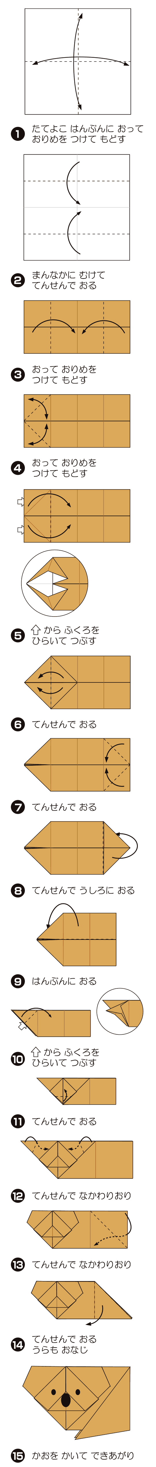 How to fold こあら, step 1