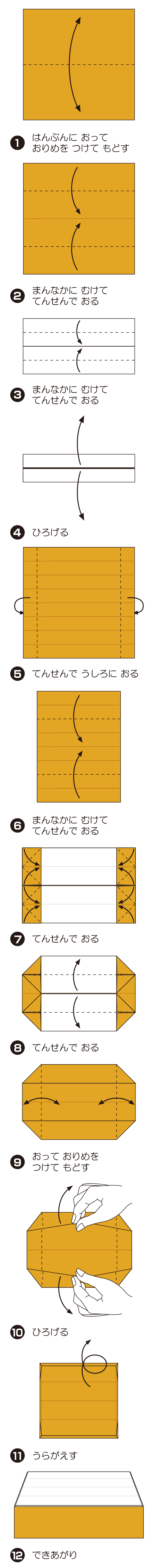 しょくぱんの折り方 手順1