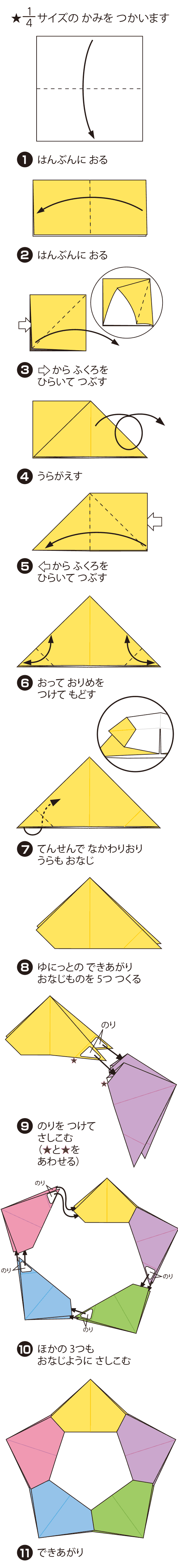ゆにっと すたーの折り方 手順1