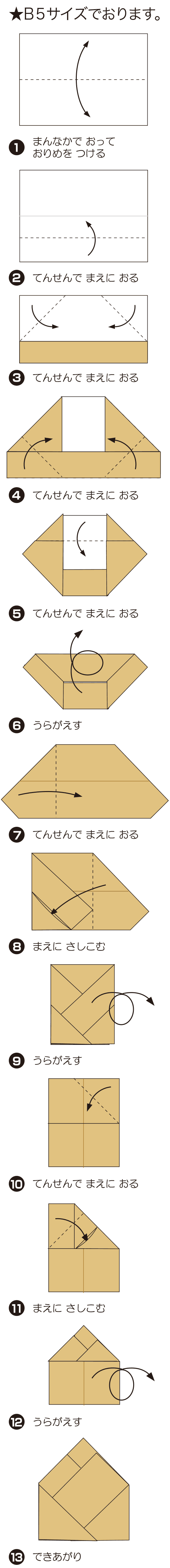 How to fold たけのこ, step 1