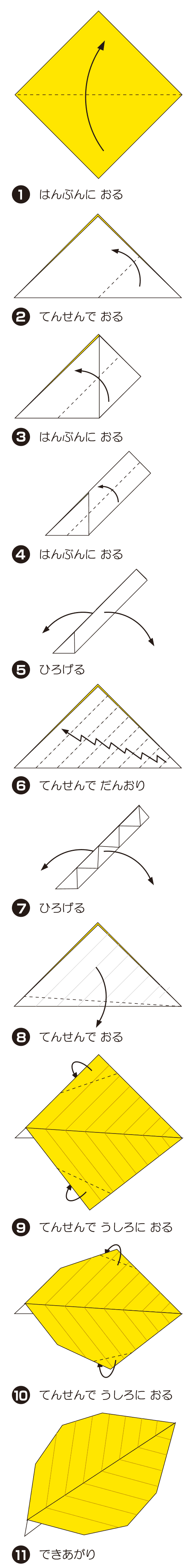 かれはの折り方 手順1