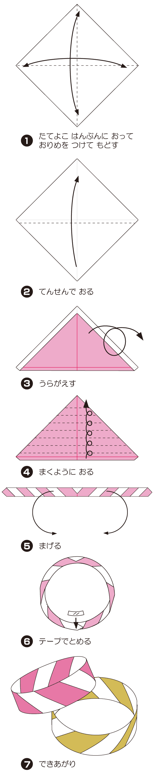 うでわの折り方 手順1