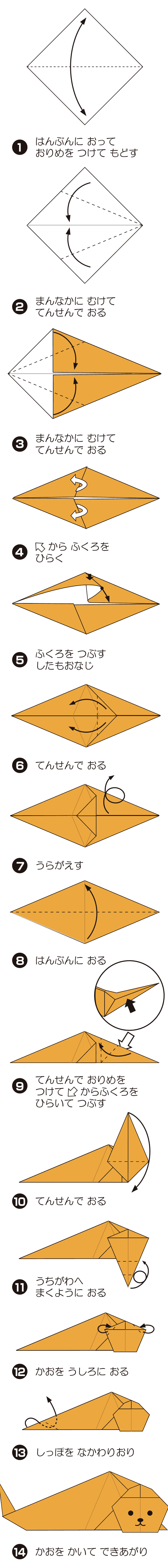あざらし 2の折り方 手順1