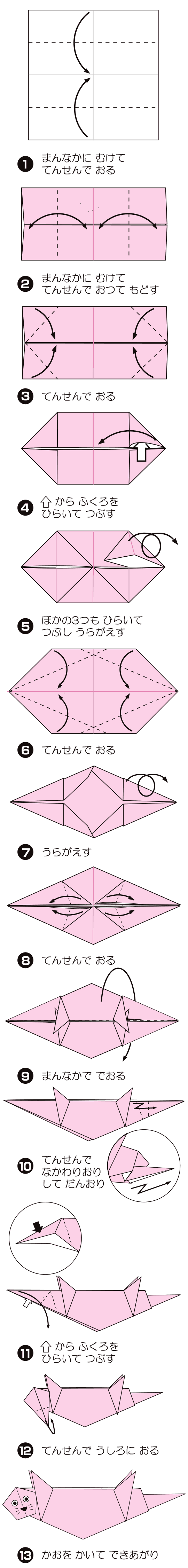らっこの折り方 手順1