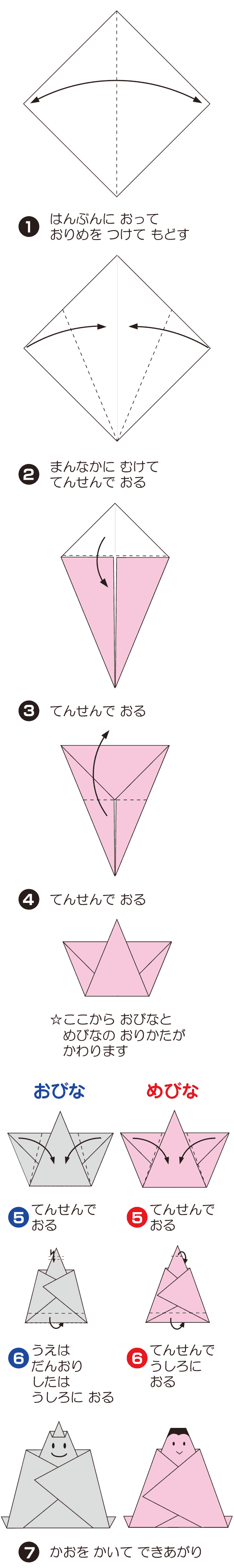 ひな人形2の折り方 手順1