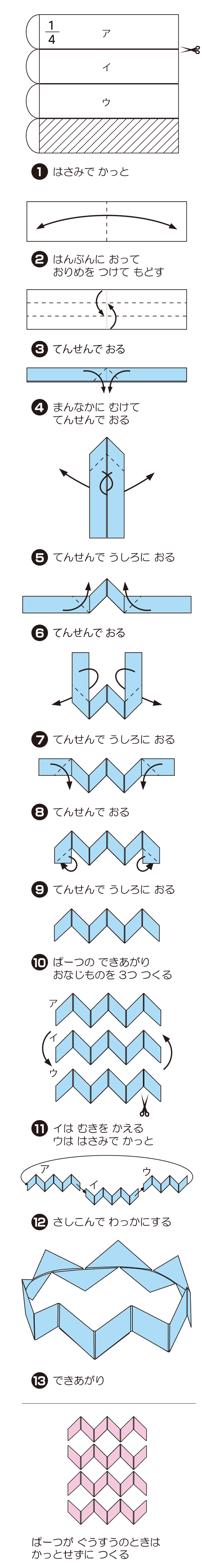 ぶれすれっと4の折り方 手順1