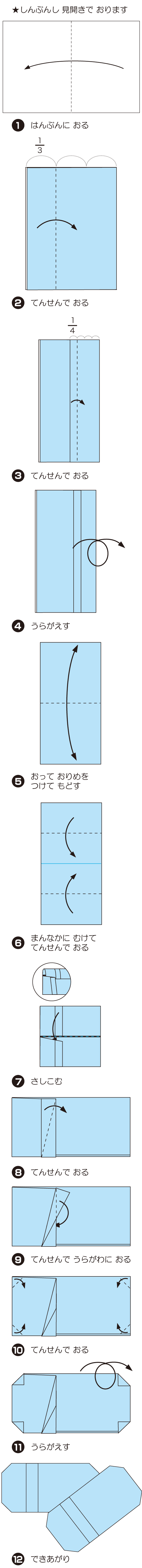 すりっぱの折り方 手順1