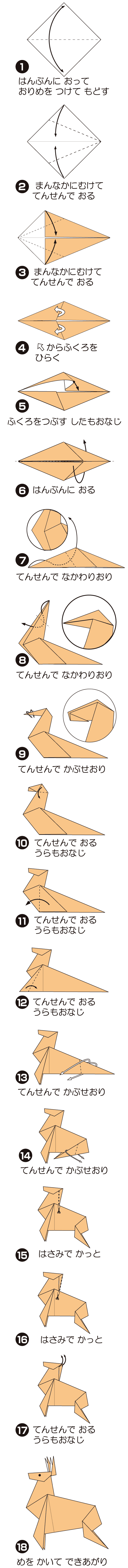 How to fold となかい, step 1