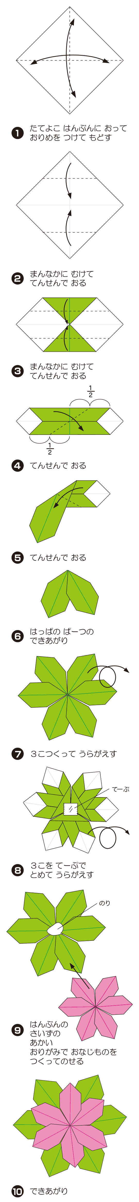 ぽいんせちあの折り方 手順1