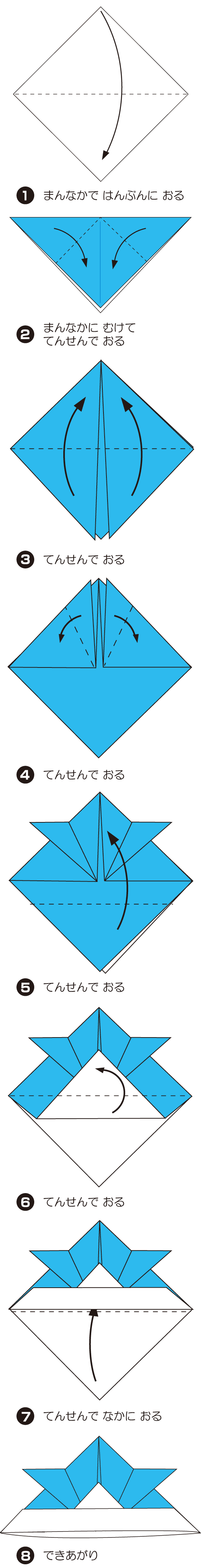 かぶとの折り方 手順1