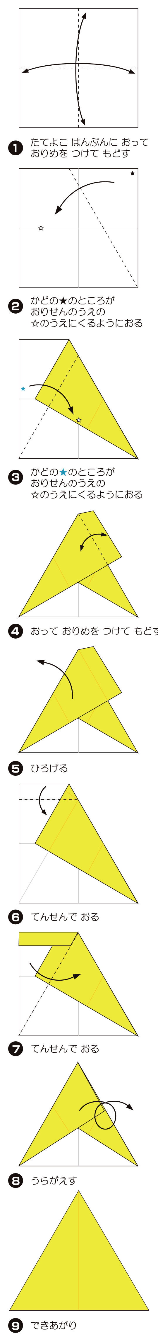 さんかくけいの折り方 手順1