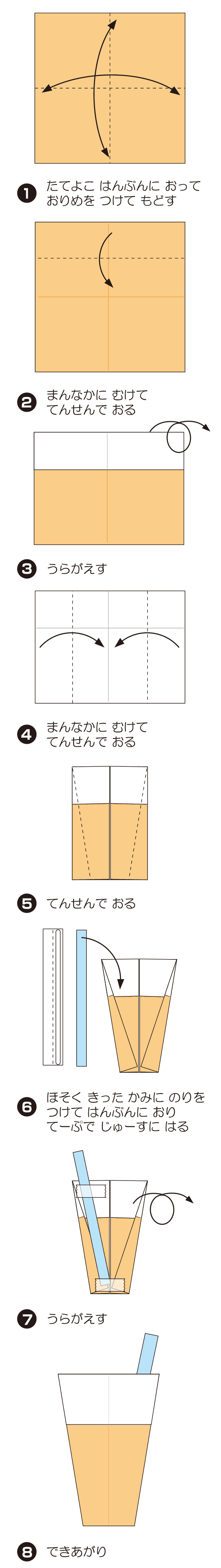 じゅーす2の折り方 手順1
