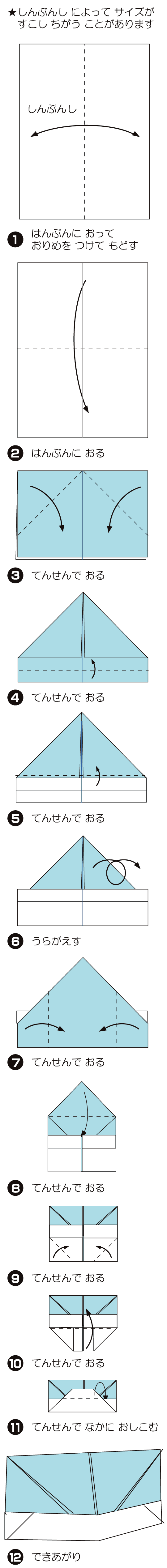 あーみーきゃっぷの折り方 手順1