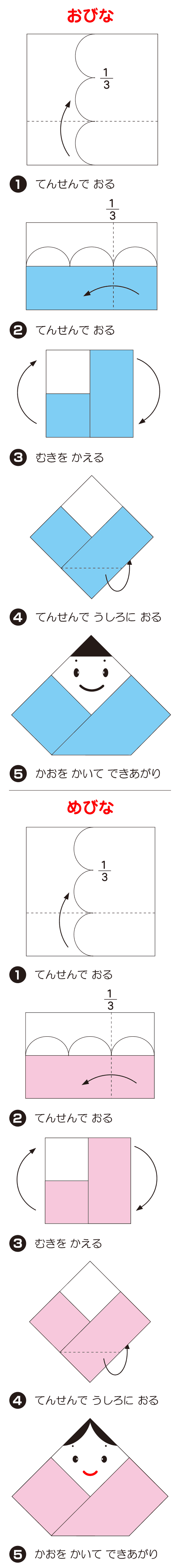 How to fold ひな人形, step 1