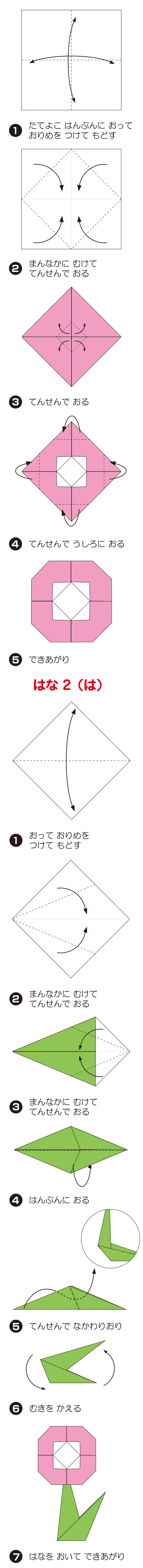 はな 2の折り方 手順1