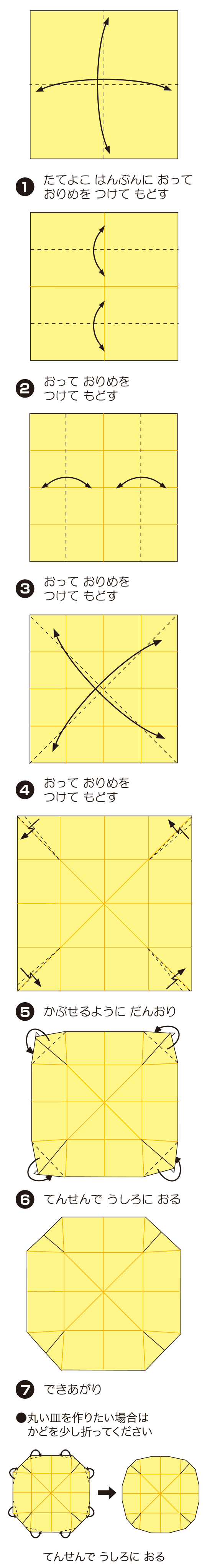 さらの折り方 手順1