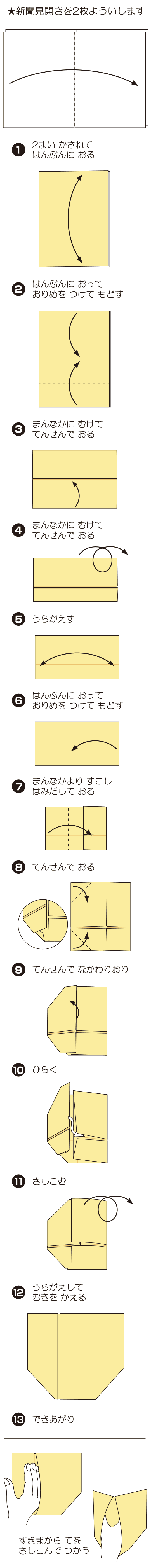 How to fold なべつかみ, step 1