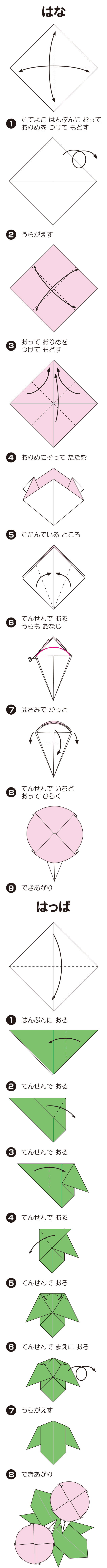あさがおの折り方 手順1