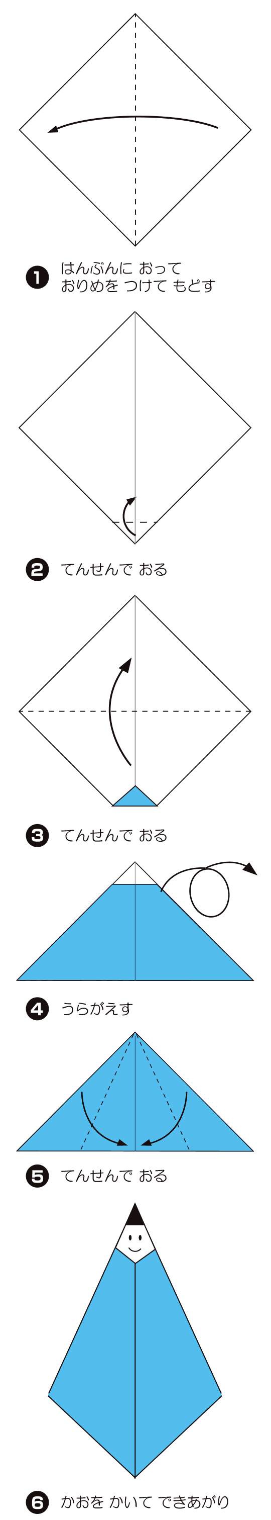How to fold けんぎゅう, step 1
