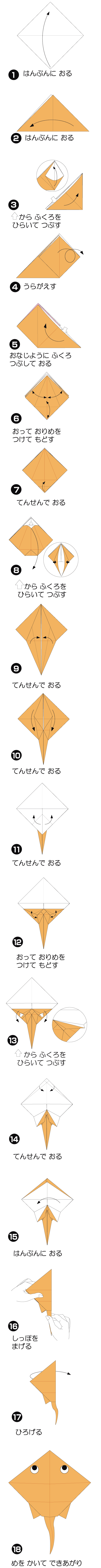 えいの折り方 手順1