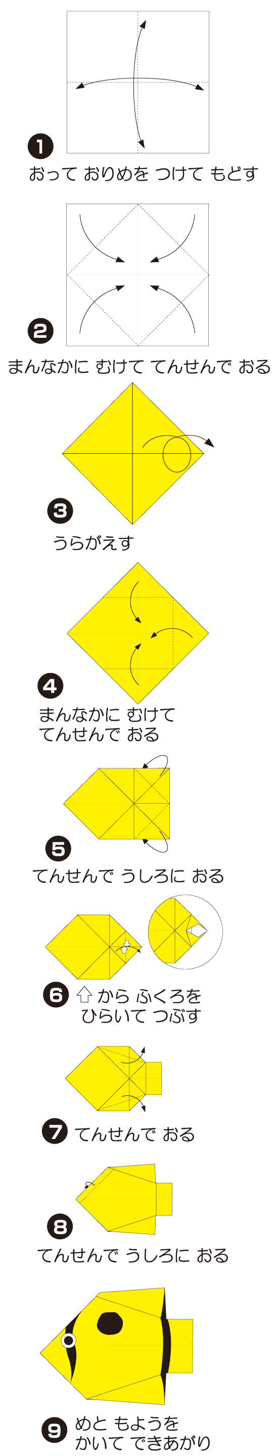 ちょうちょううおの折り方 手順1