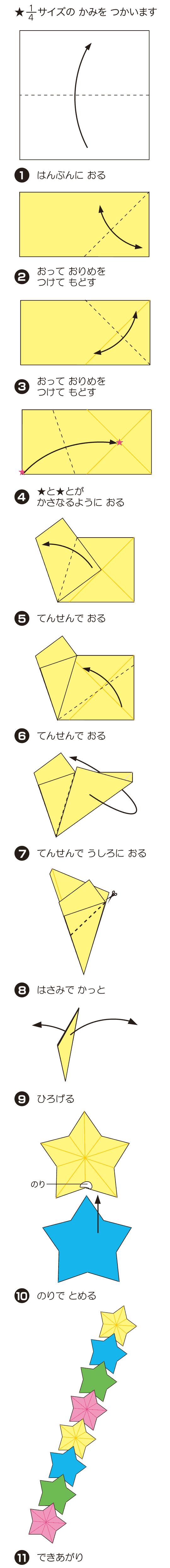 How to fold ほしつづり1, step 1