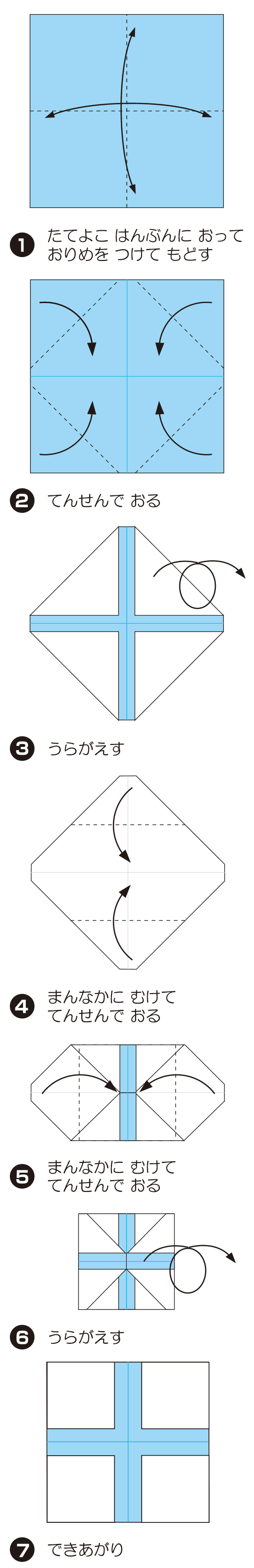 ＋（たす）の折り方 手順1