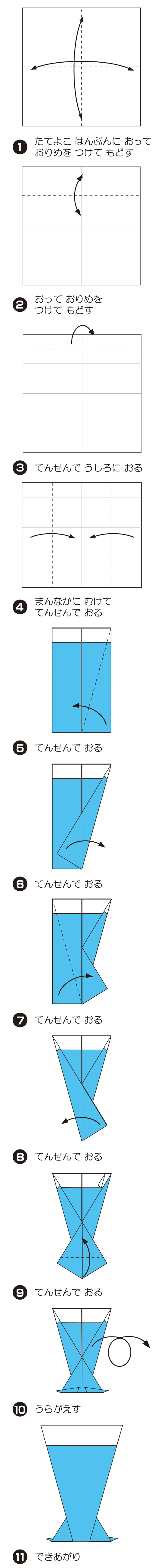 How to fold じゅーす, step 1