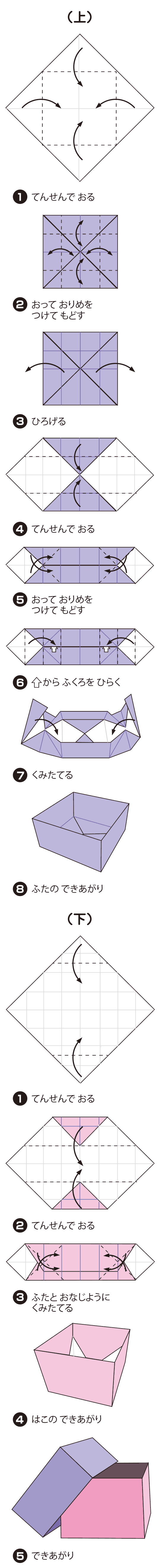 How to fold はこ４, step 1