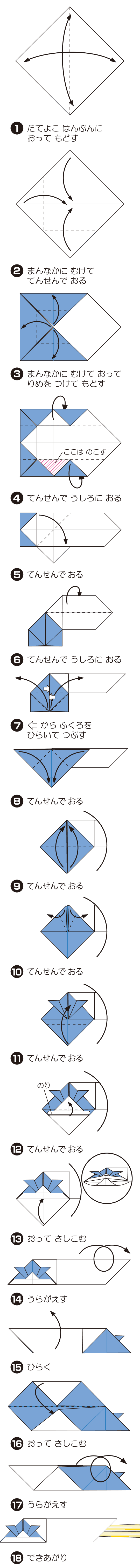 かぶとのはしぶくろの折り方 手順1